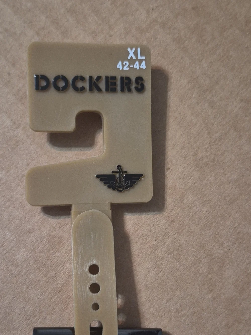 Dockers Tan Belt Display Hanger with Winged Anchor Logo